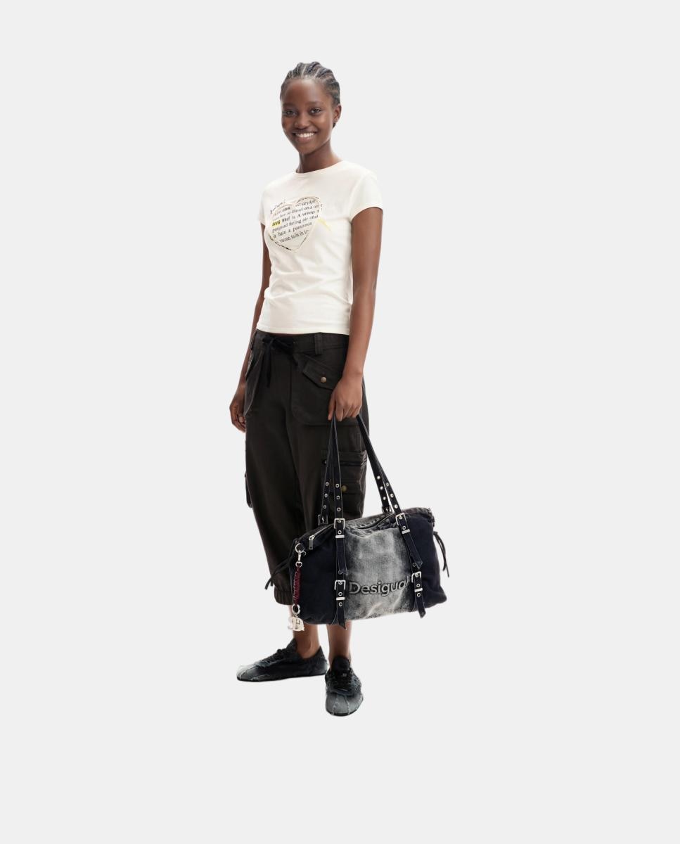 Mala Shopper Half Logo Grande de Ganga Escura Cinzento-escuro-5