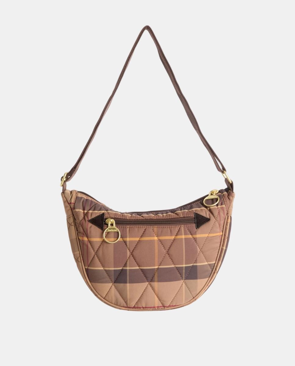 Imagen 0 de Bolso de hombro de tartan acolchado Natural