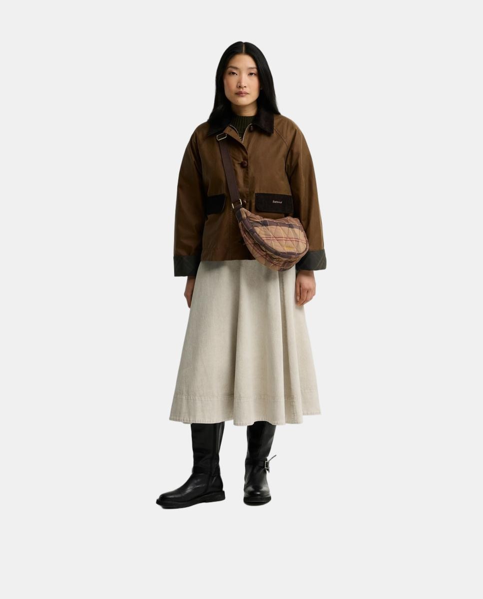 Bolso de hombro de tartan acolchado - Barbour - Natural Natural-3