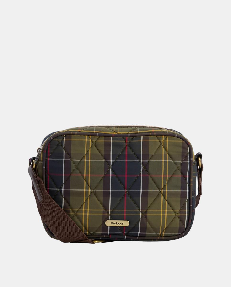 Imagen 0 de Bolso bandolera de tartan acolchado Verde