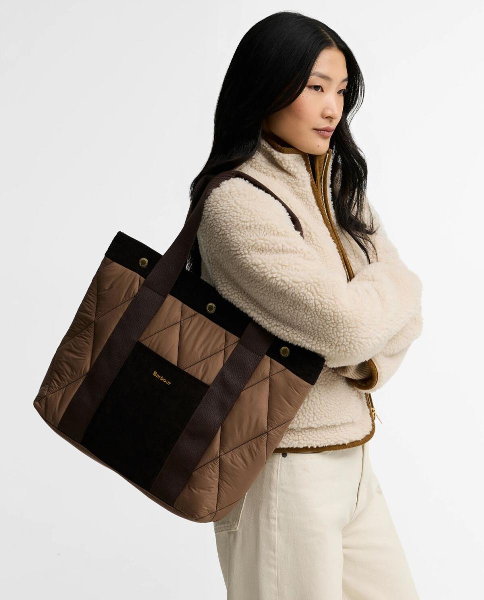 Bolso de hombro de tartan - Barbour - Camel Camel-3