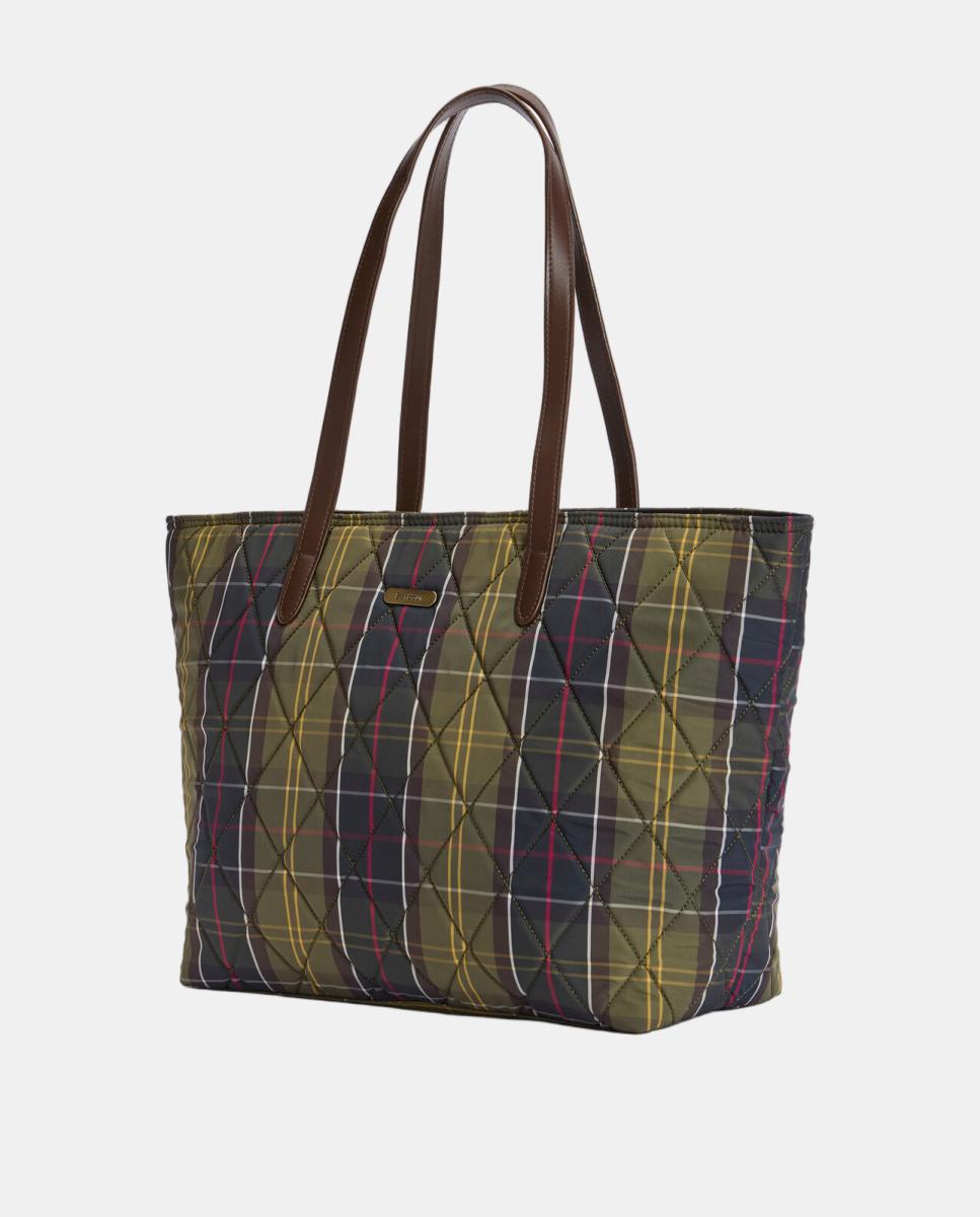 Bolso de hombro de tartan acolchado - Barbour - Verde Verde-5