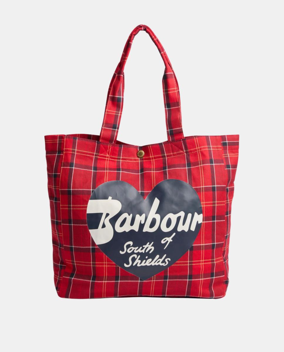 Imagen 0 de Bolso de hombro de tartan acolchado Rojo
