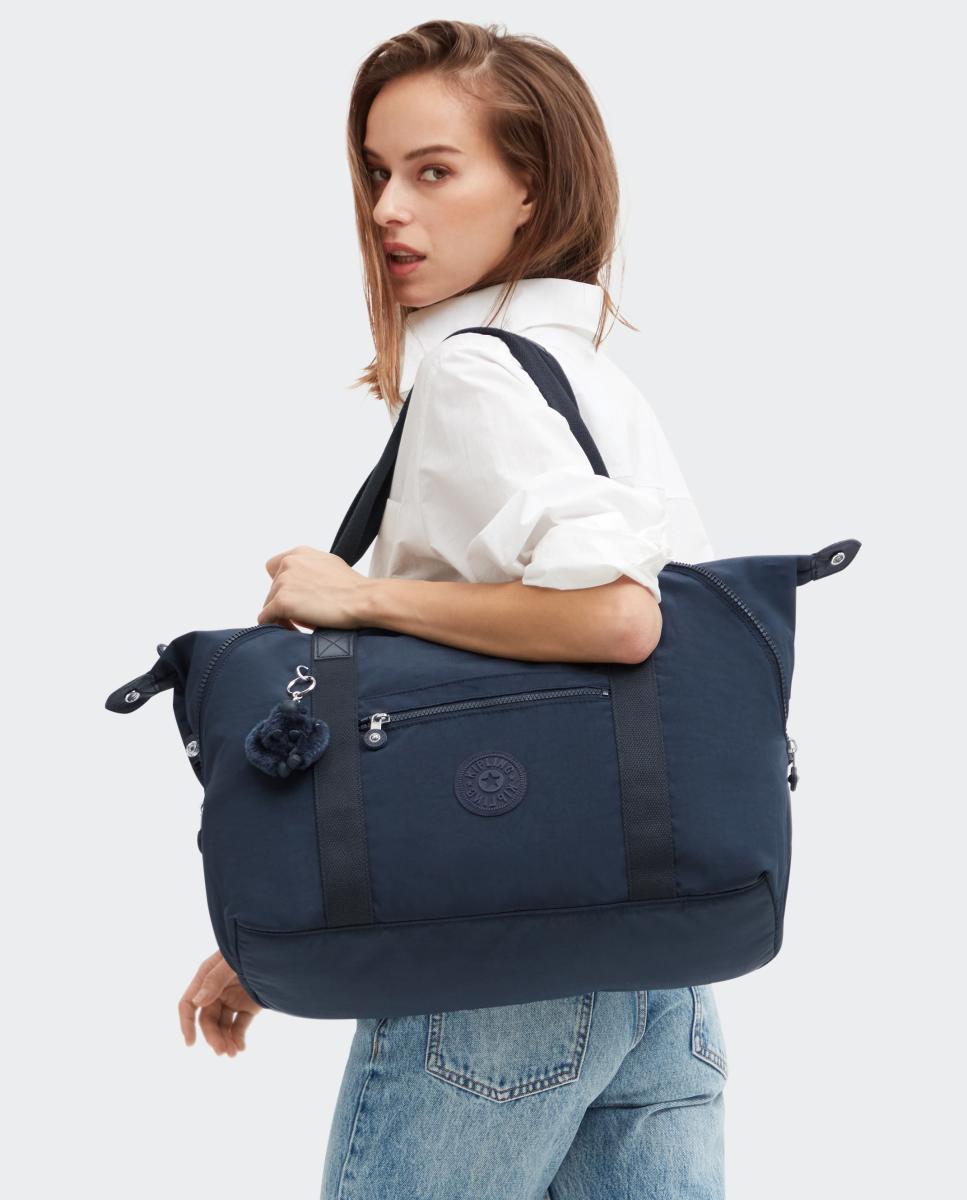 Mala Tipo Tote Média Multiusos com Fita para Trolley Azul-marinho-8