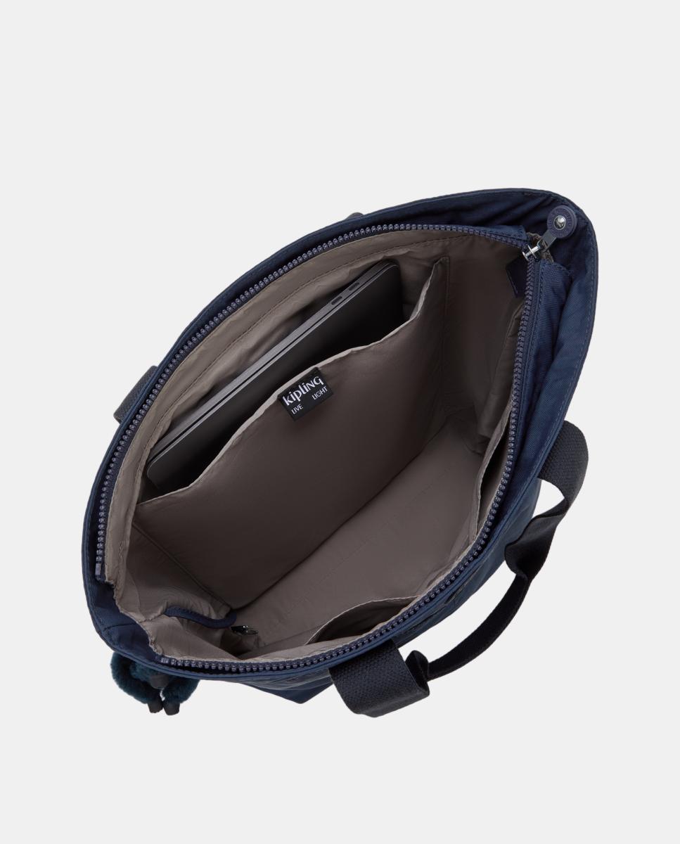 Mala Tipo Tote Grande com Compartimento para Portátil Azul-marinho-3