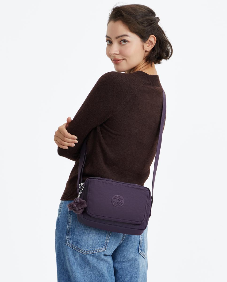Mala a Tiracolo Média Versátil com Correia Ajustável Roxo-5