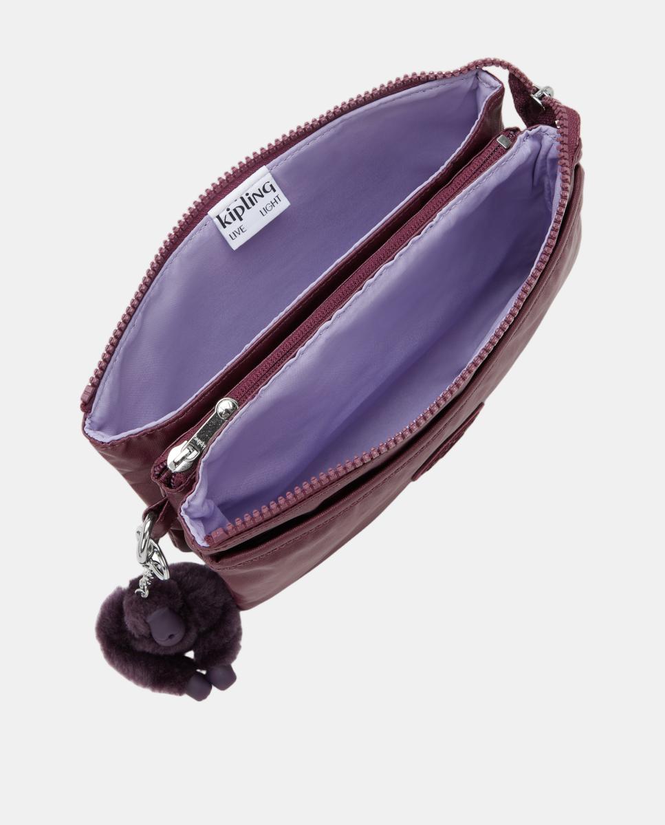 Mala a Tiracolo Pequena com Vários Compartimentos Roxo-3