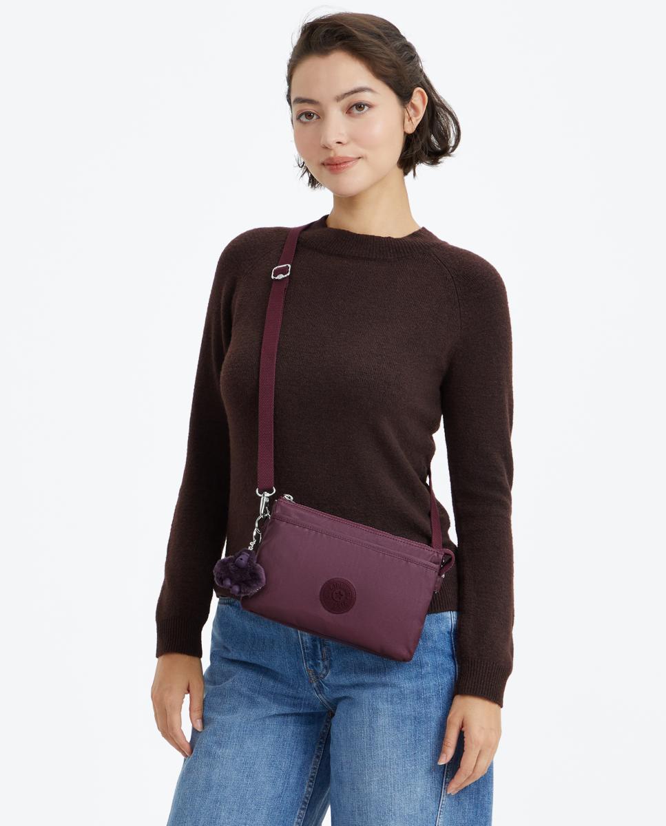 Mala a Tiracolo Pequena com Vários Compartimentos Roxo-6