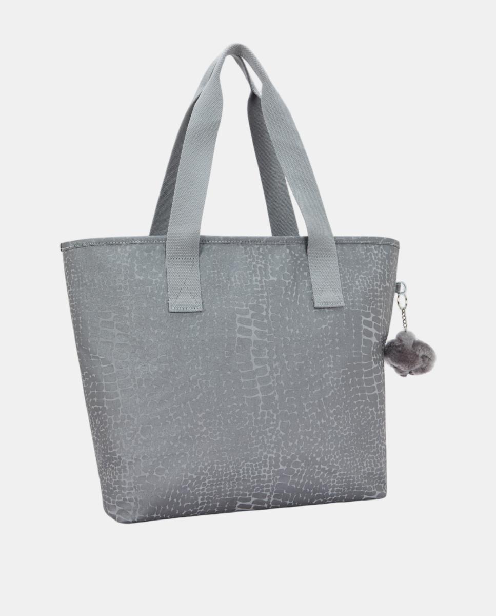 Mala Tipo Tote Média com Nécessaire Amovível Prata-2