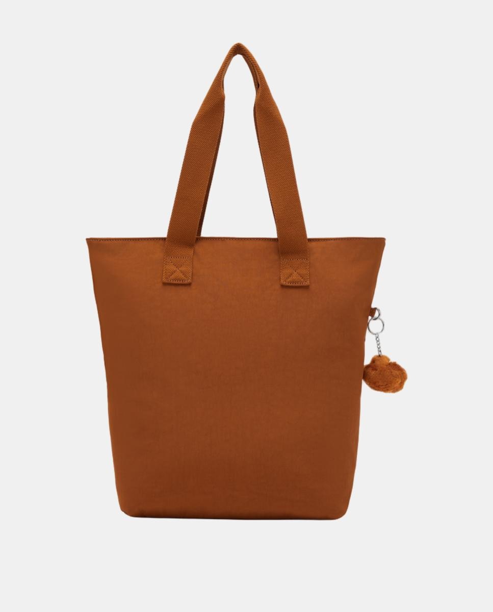 Mala Tipo Tote Grande com Compartimento para Portátil Castanho-2