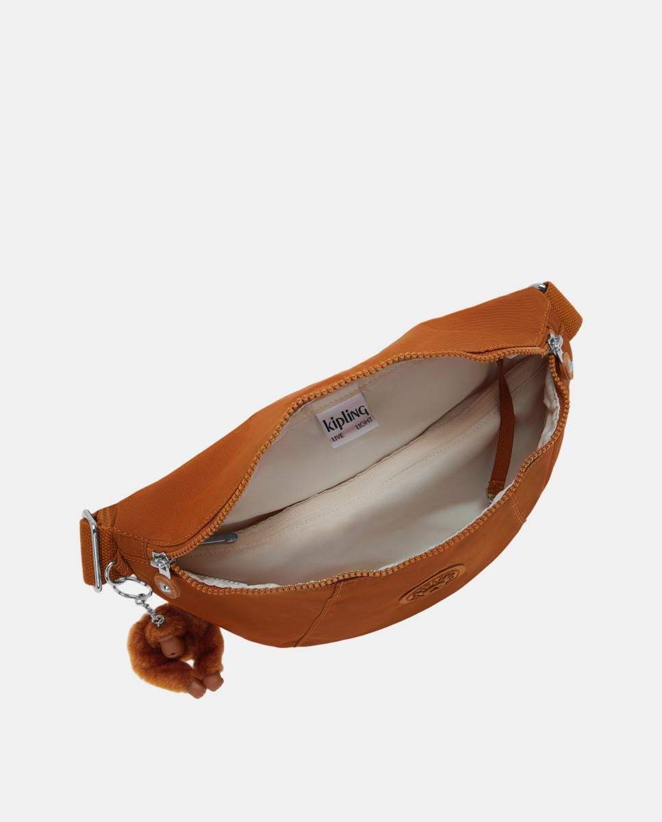 Bolsa de Cintura Média com Bolsos Organizadores Castanho-3