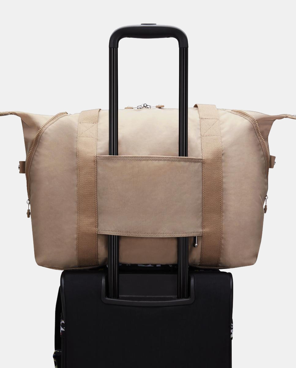 Mala Tipo Tote Média Multiusos com Fita para Trolley Bege-7