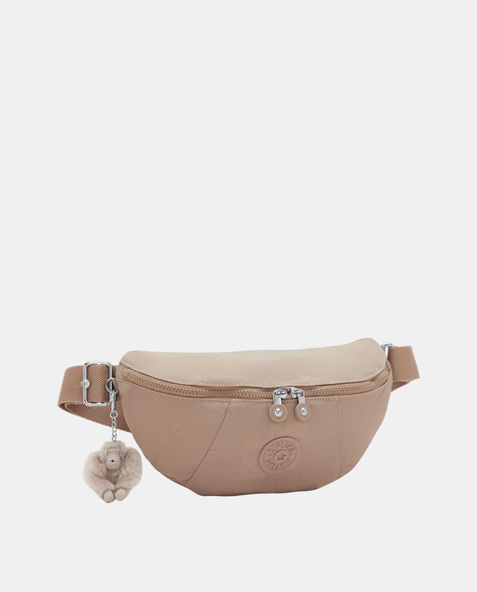 Bolsa de Cintura Média com Bolsos Organizadores Bege-4