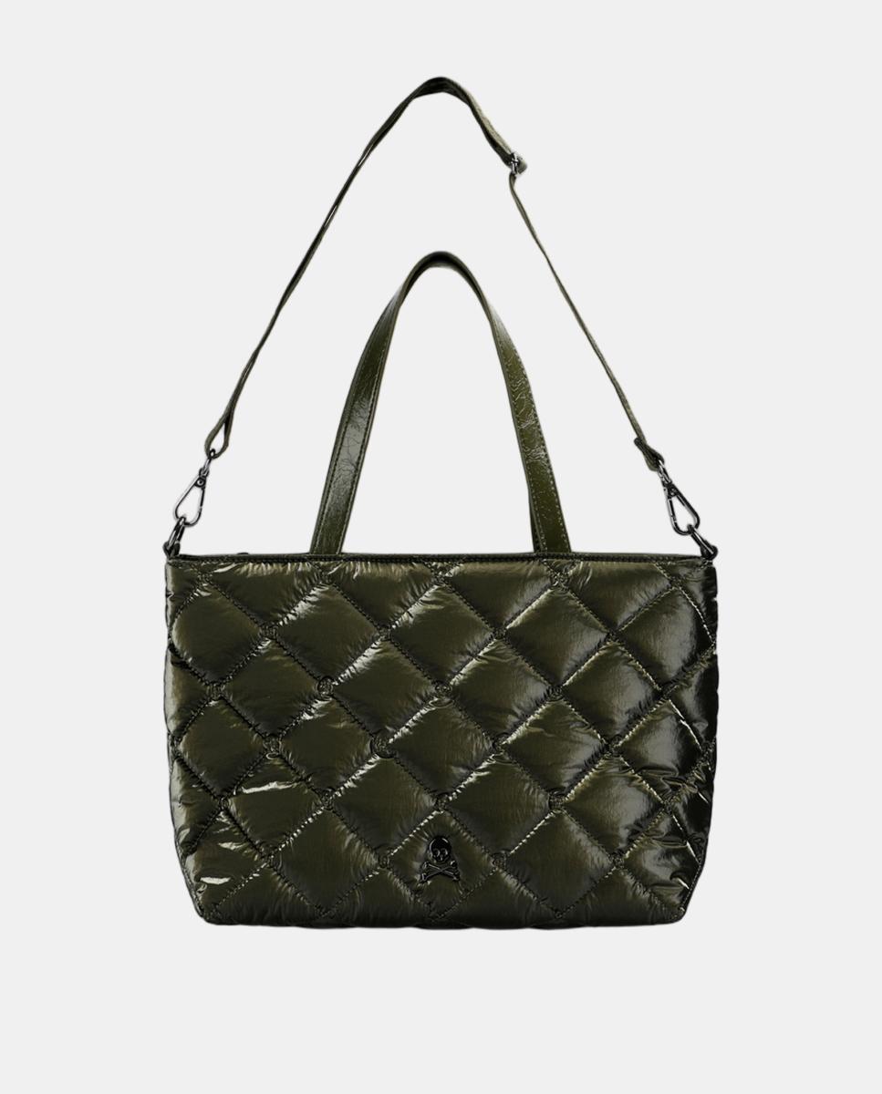 Mala shopper acolchoada Verde-militar-4