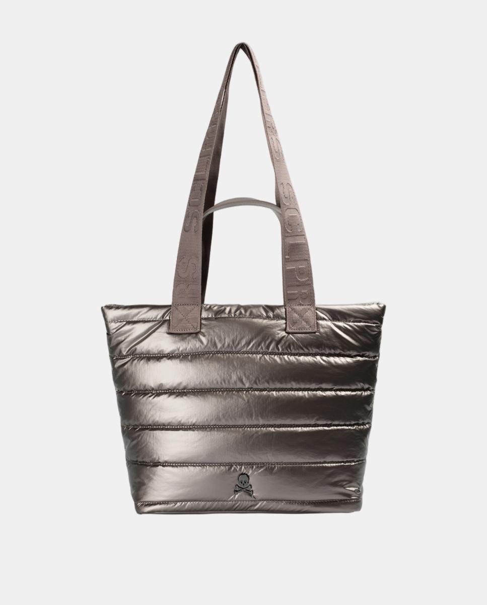 Bolso de hombro con solapa acolchada - Scalpers - Plata Plata-1