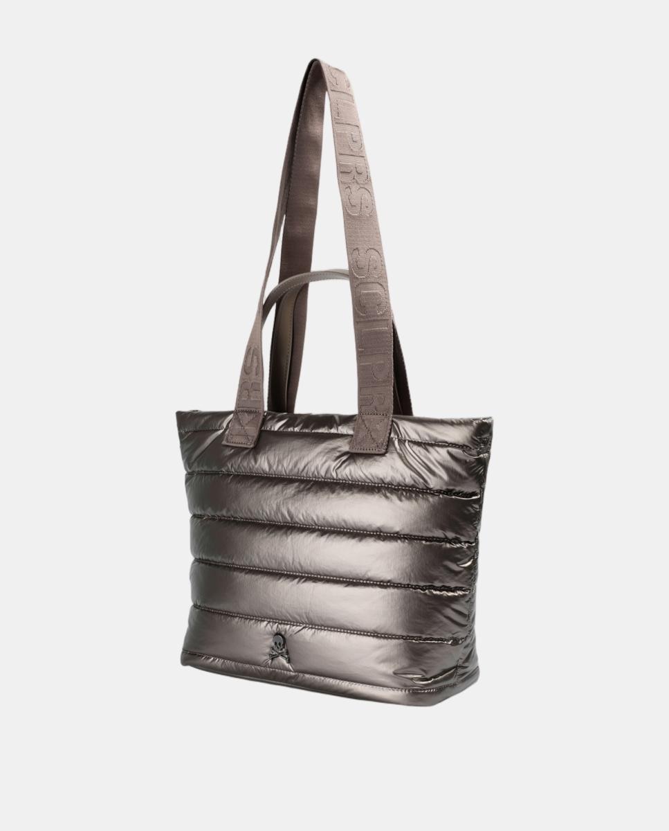 Bolso de hombro con solapa acolchada - Scalpers - Plata Plata-3