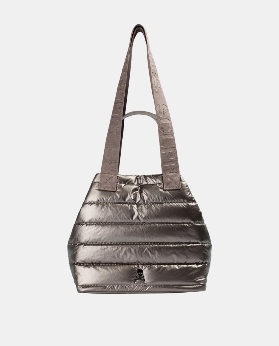 Bolso de hombro con solapa acolchada - Scalpers - Plata Plata-4