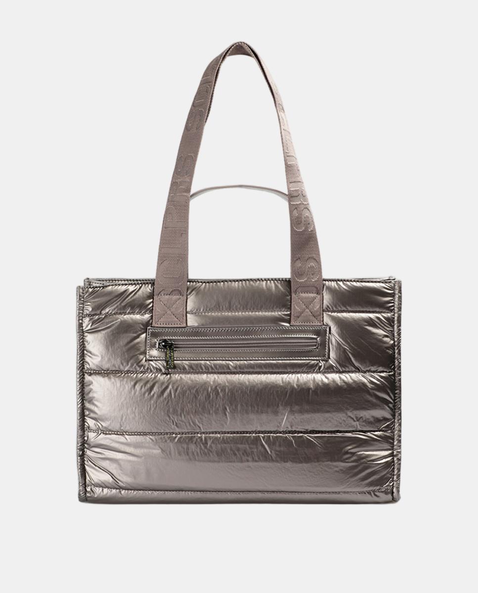 Bolso shopper acolchado - Scalpers - Plata Plata-2