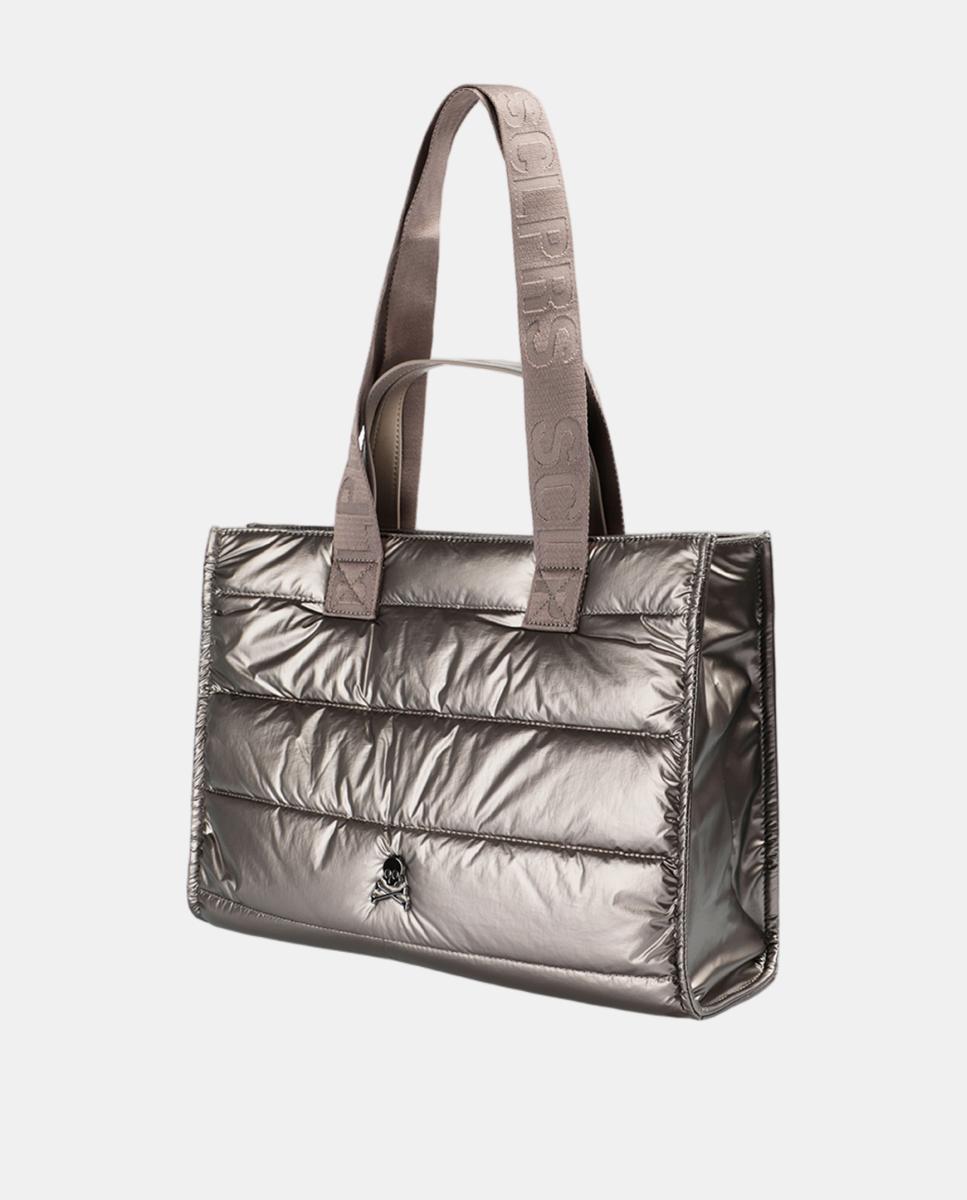 Bolso shopper acolchado - Scalpers - Plata Plata-3