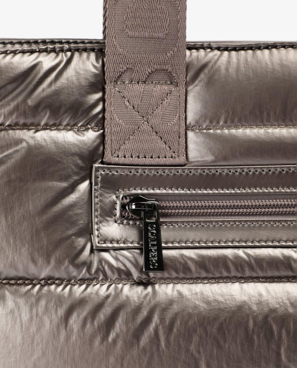 Bolso shopper acolchado - Scalpers - Plata Plata-5