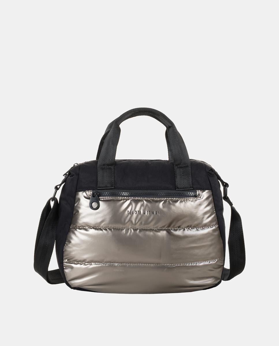 Imagen 0 de Bolso bandolera grande con doble asa acolchado Negro
