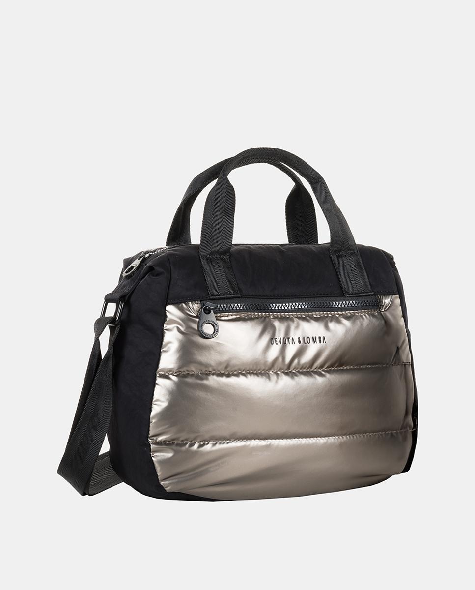 Bolso bandolera grande con doble asa acolchado - Devota & Lomba - Negro Negro-2