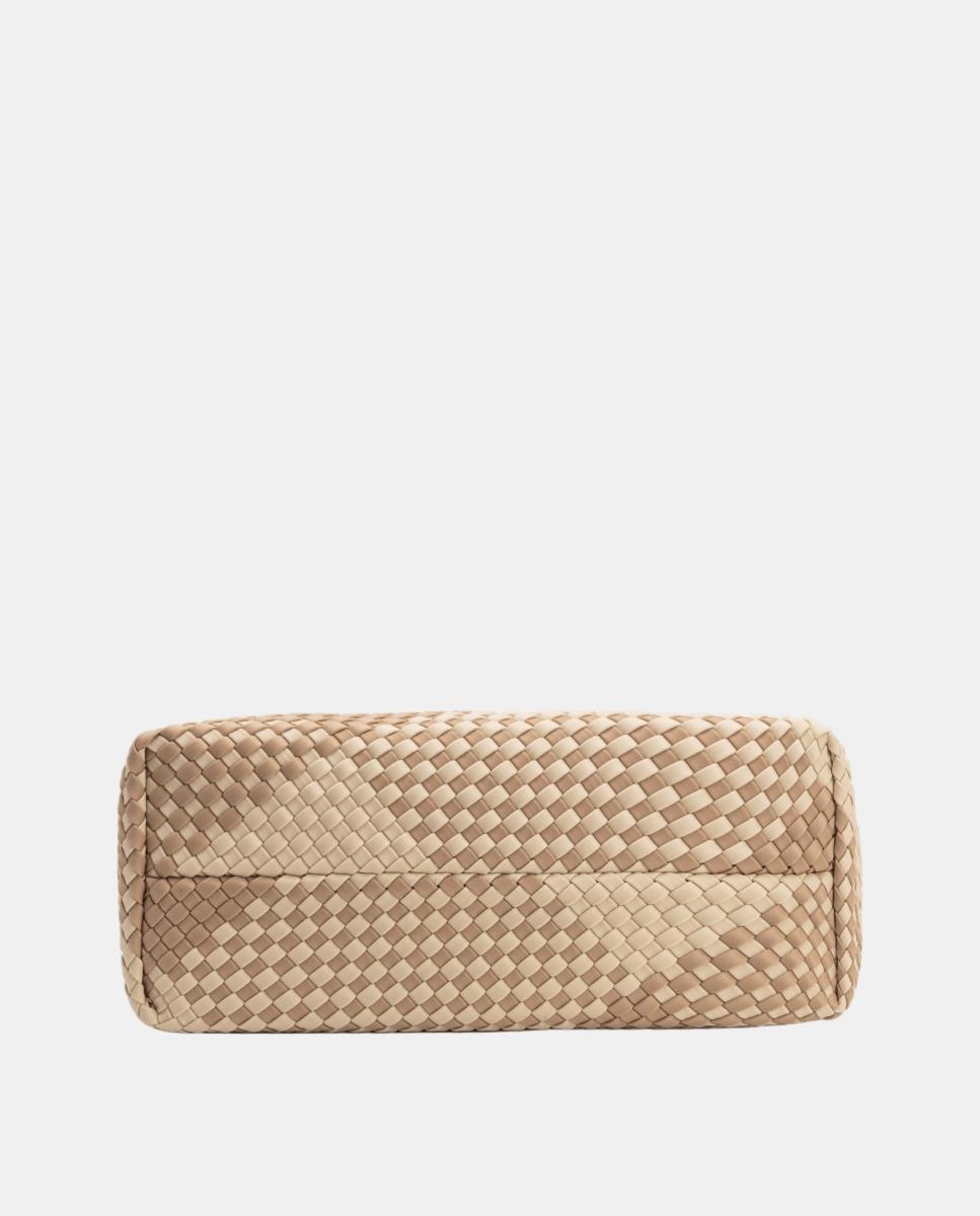 Bolso de hombro grande de neopreno con acabado trenzado - Verb to do - Beige Beige-5