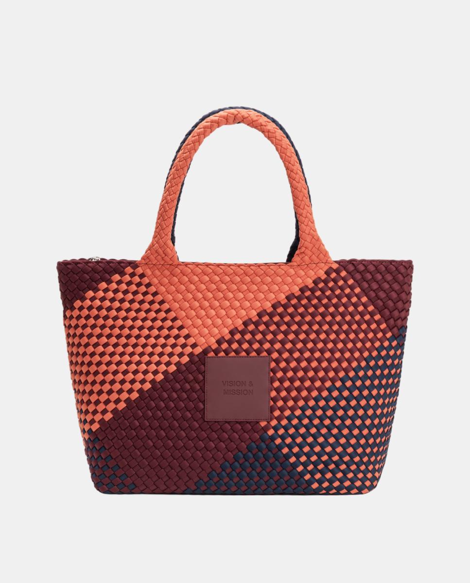 Imagen 0 de Bolso de hombro grande de neopreno con acabado trenzado Multicolor