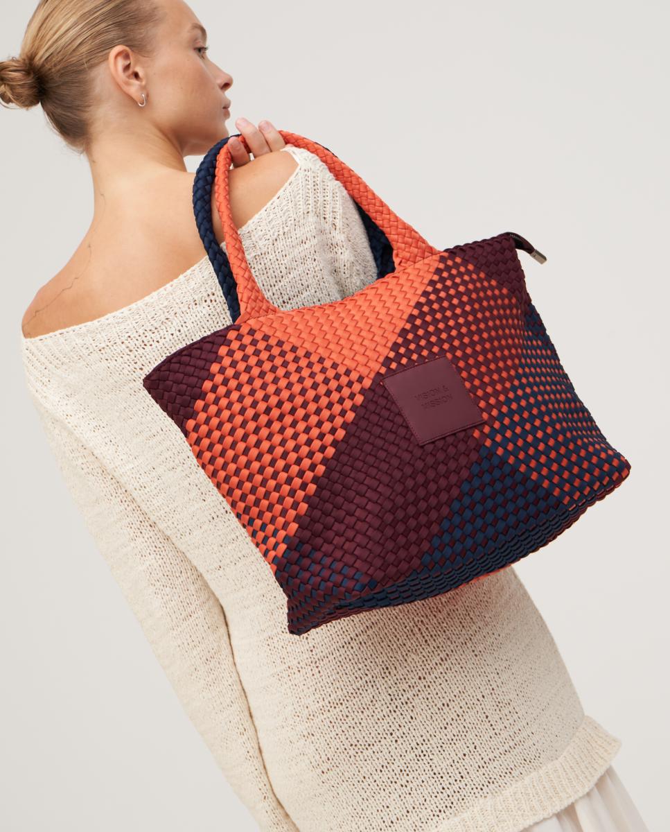 Bolso de hombro grande de neopreno con acabado trenzado - Verb to do - Multicolor Multicolor-7