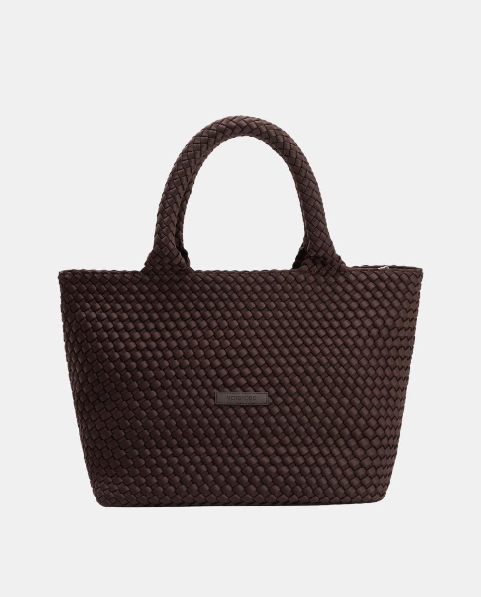 Bolso de hombro grande de neopreno con acabado trenzado - Verb to do - Marrón Marrón-3