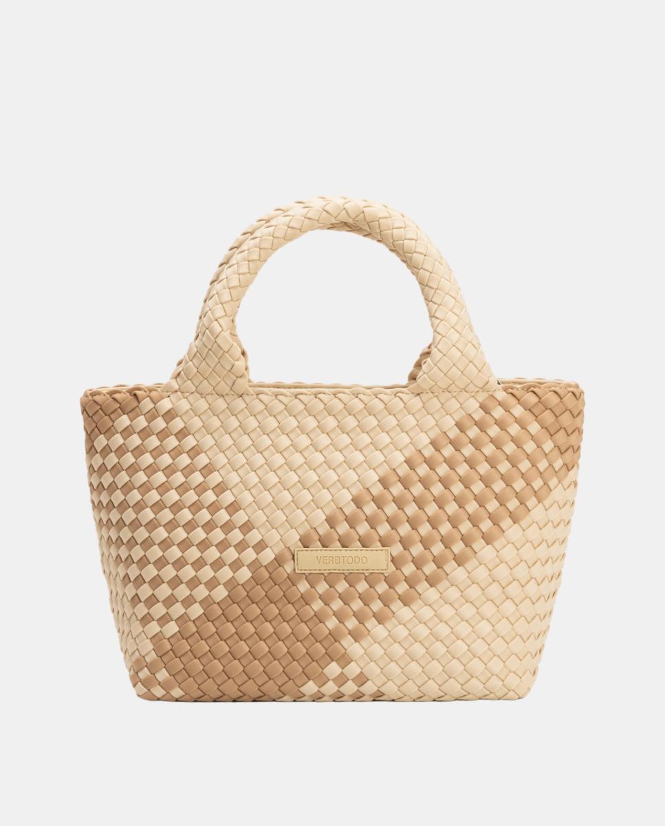 Bolso bandolera de neopreno trenzado con asa larga - Verb to do - Beige Beige-3