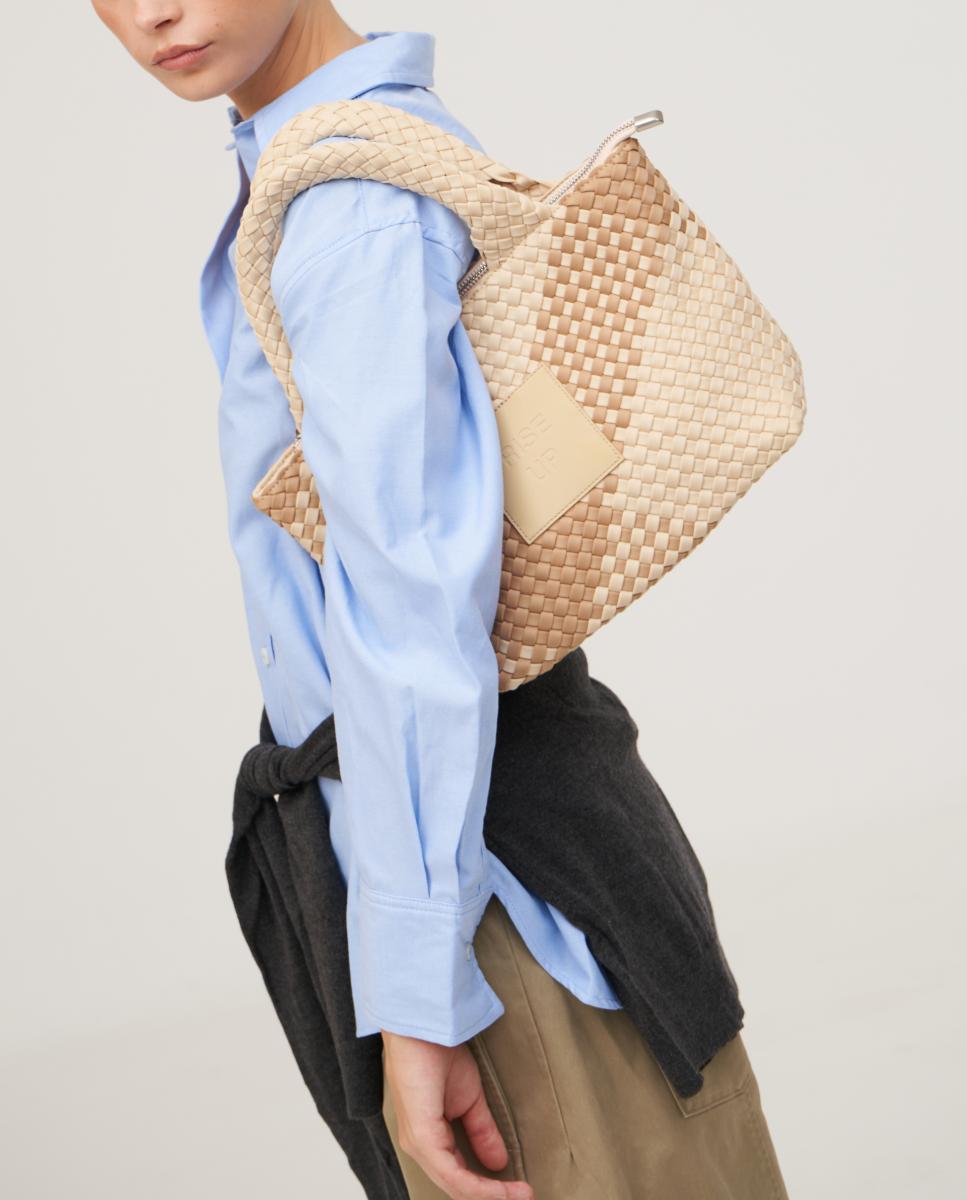 Bolso bandolera de neopreno trenzado con asa larga - Verb to do - Beige Beige-8