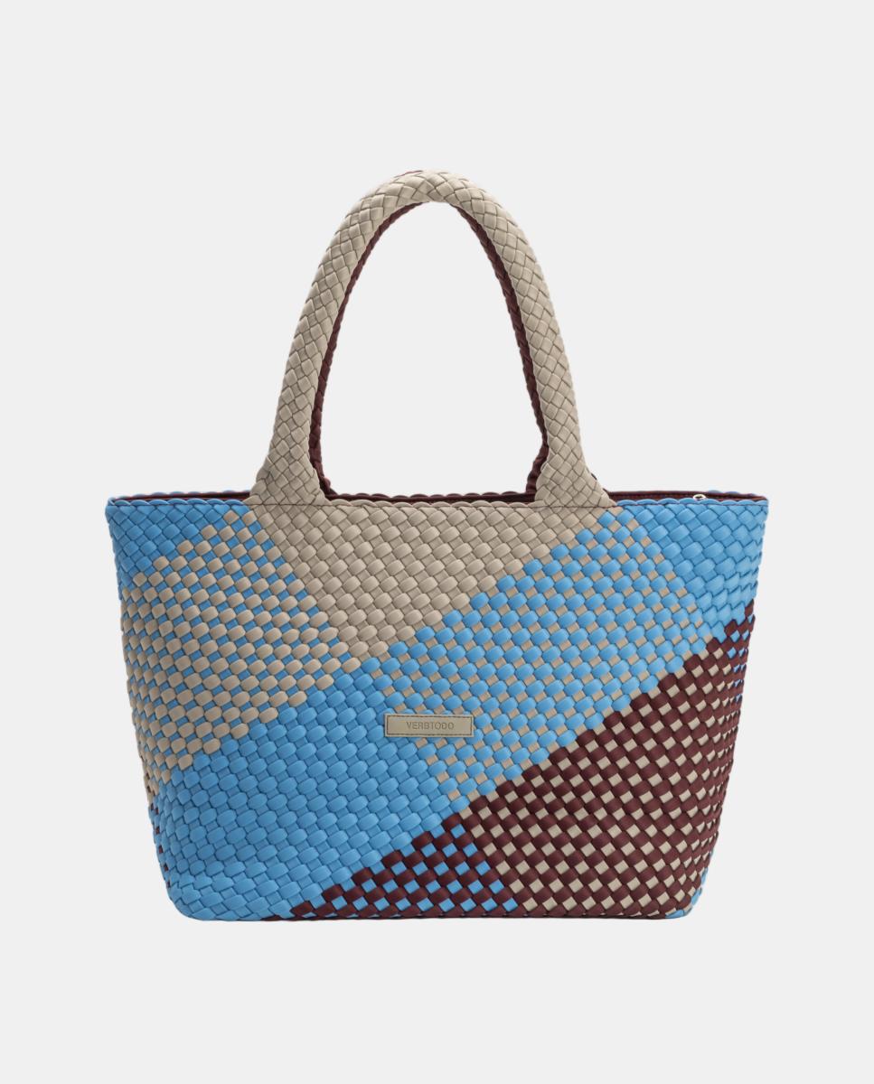 Mala a Tiracolo de Neopreno Entrançado com Alça Comprida Multicolor-3