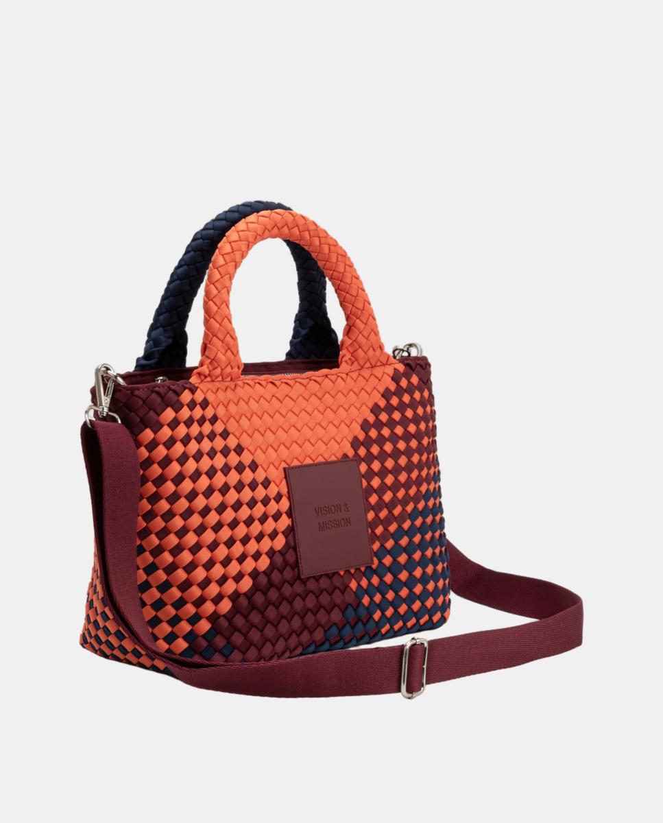 Mala a Tiracolo de Neopreno Entrançado com Alça Comprida Multicolor-2