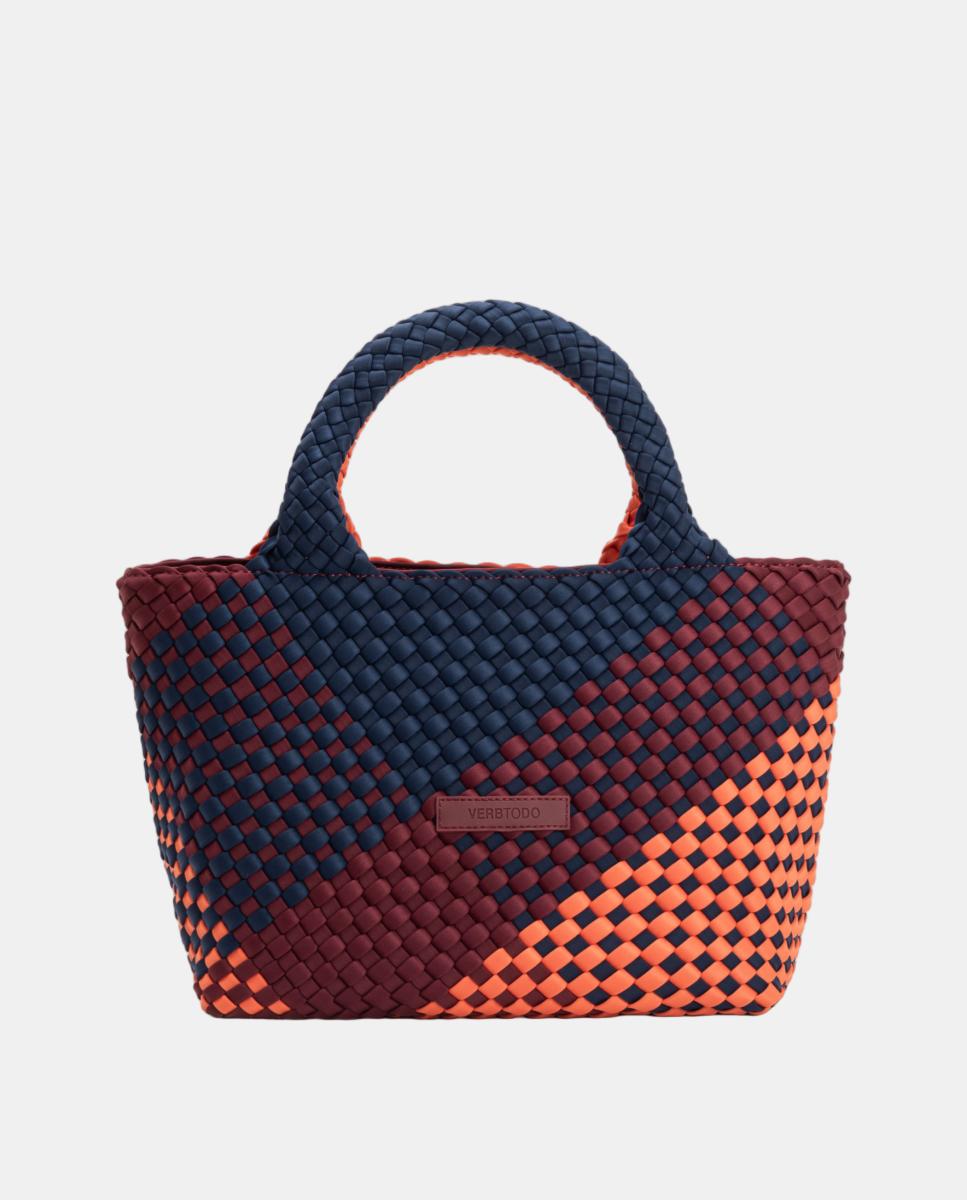 Mala a Tiracolo de Neopreno Entrançado com Alça Comprida Multicolor-3