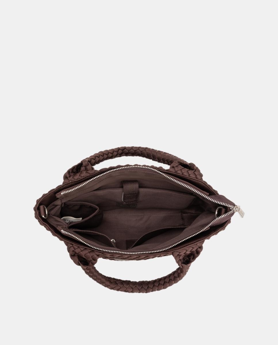 Bolso bandolera de neopreno trenzado con asa larga - Verb to do - Marrón oscuro Marrón oscuro-4