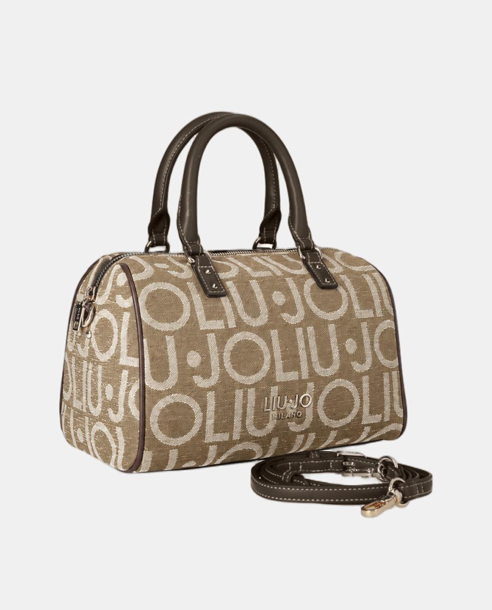 Imagen 2 de Bolso bowling de tejido con estampado logo - LIUJO - Marrón claro Marrón claro