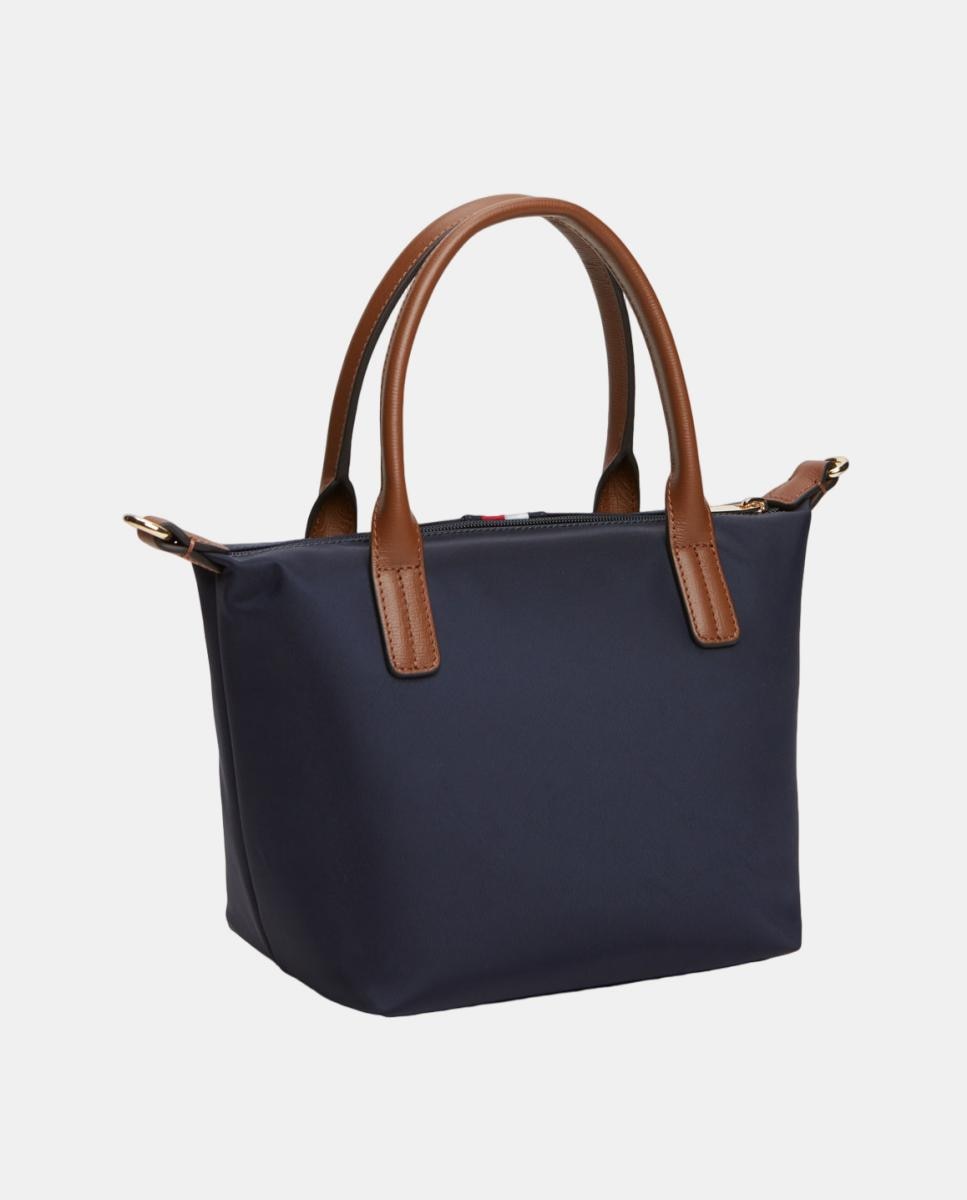 Mala Tipo Tote Mini com Detalhe da Marca - Azul-Marinho Azul-marinho-2