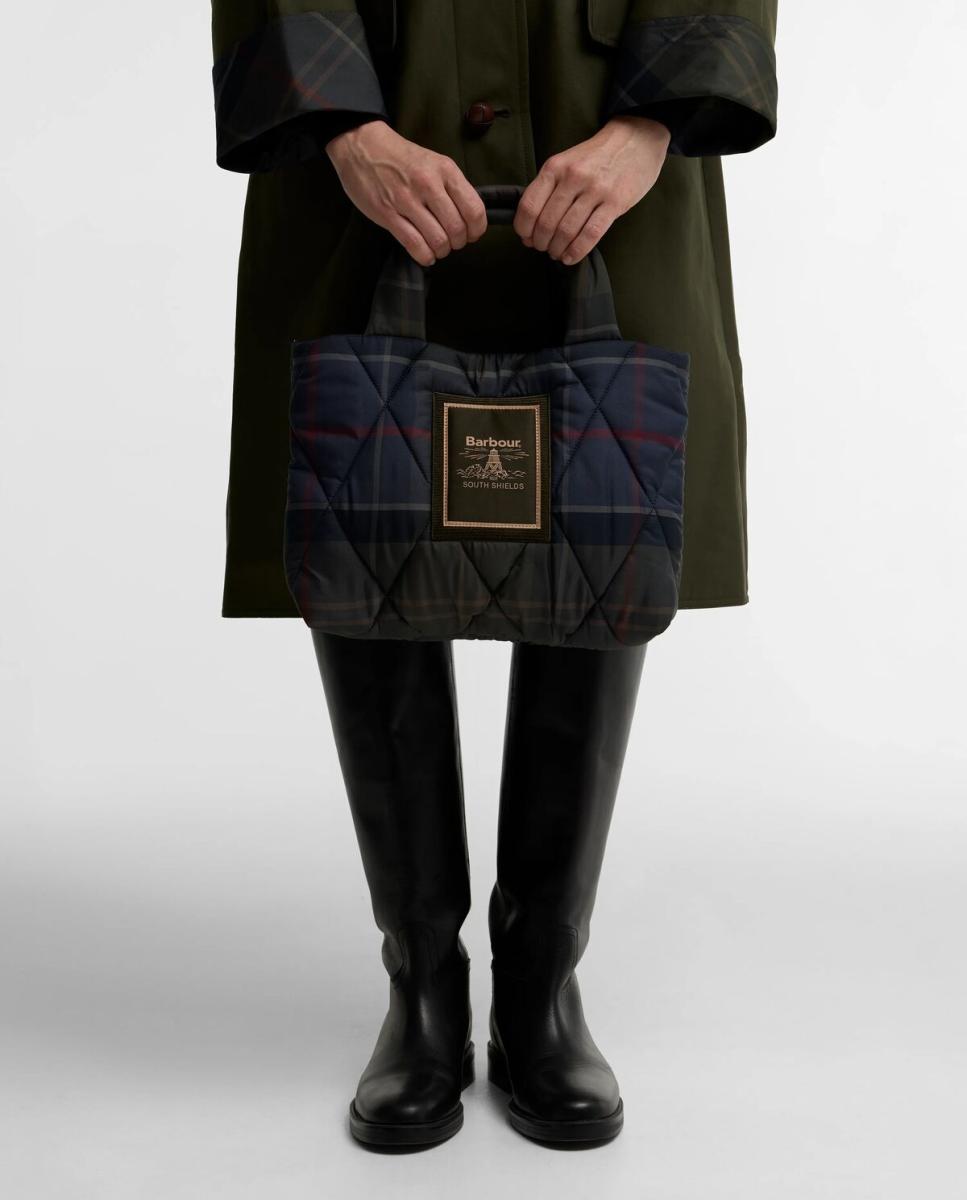 Bolso de mano de tartan acolchado - Barbour - Verde Verde-2