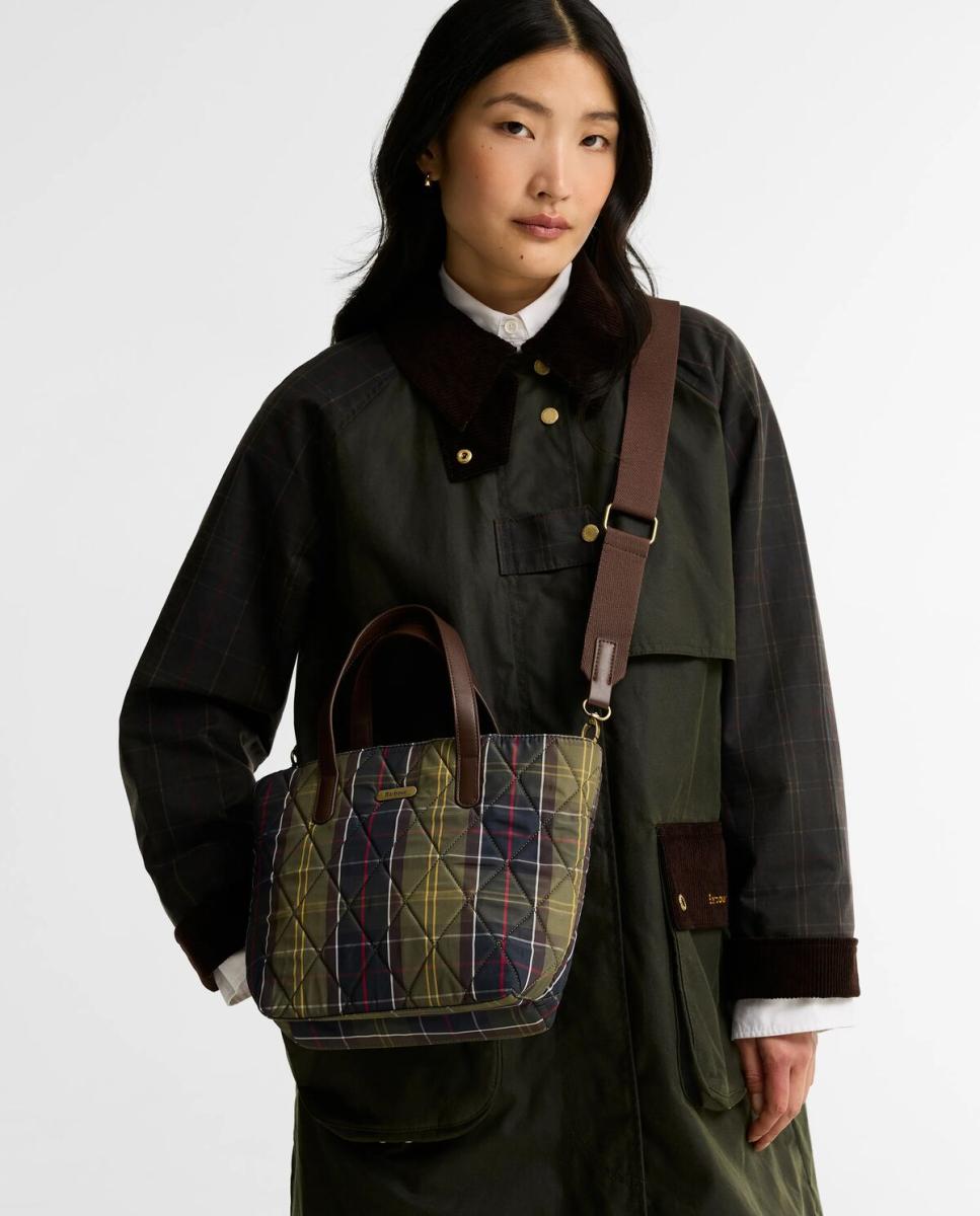 Bolso de hombro de tartan - Barbour - Verde Verde-3