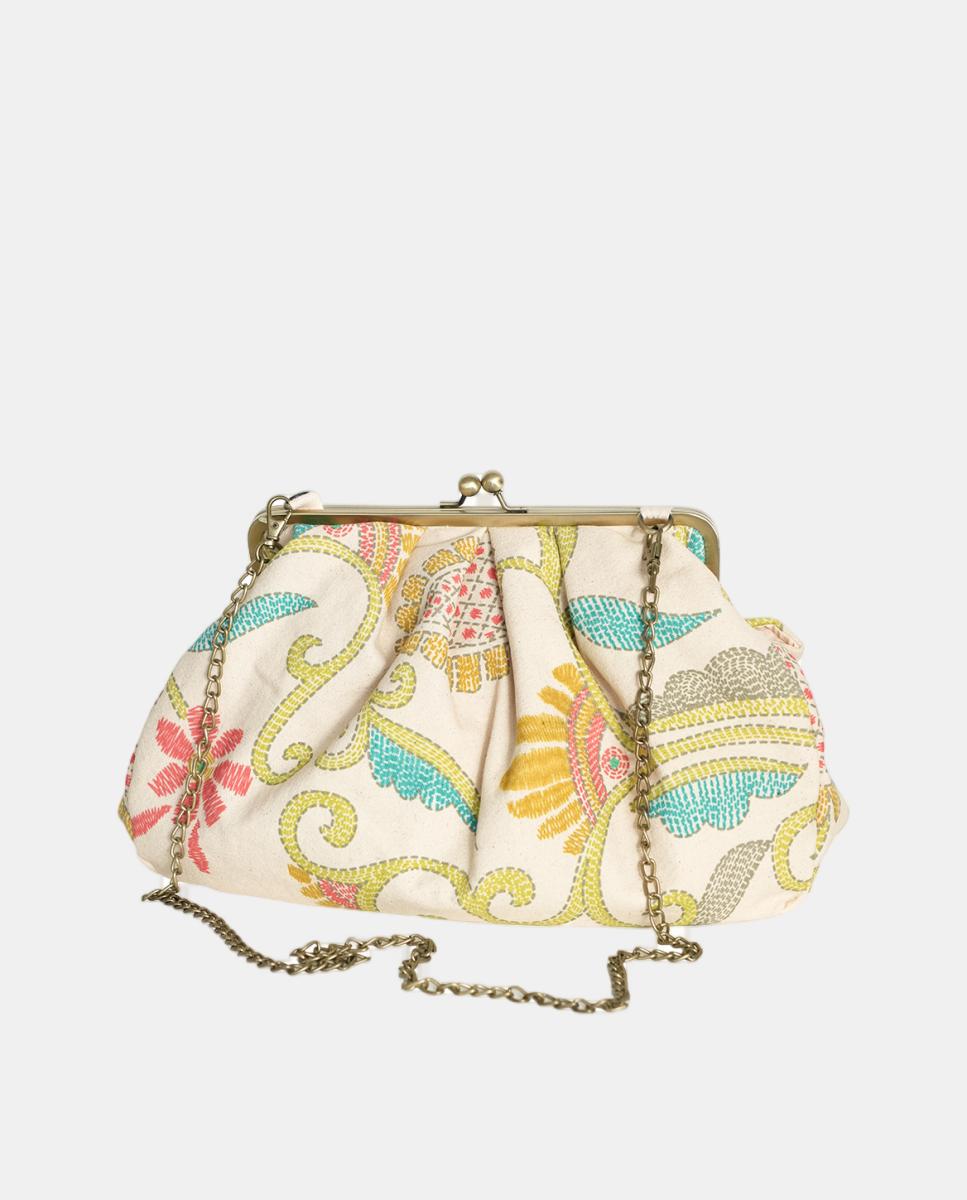 Mala Clutch Giant Kantha Verde-2