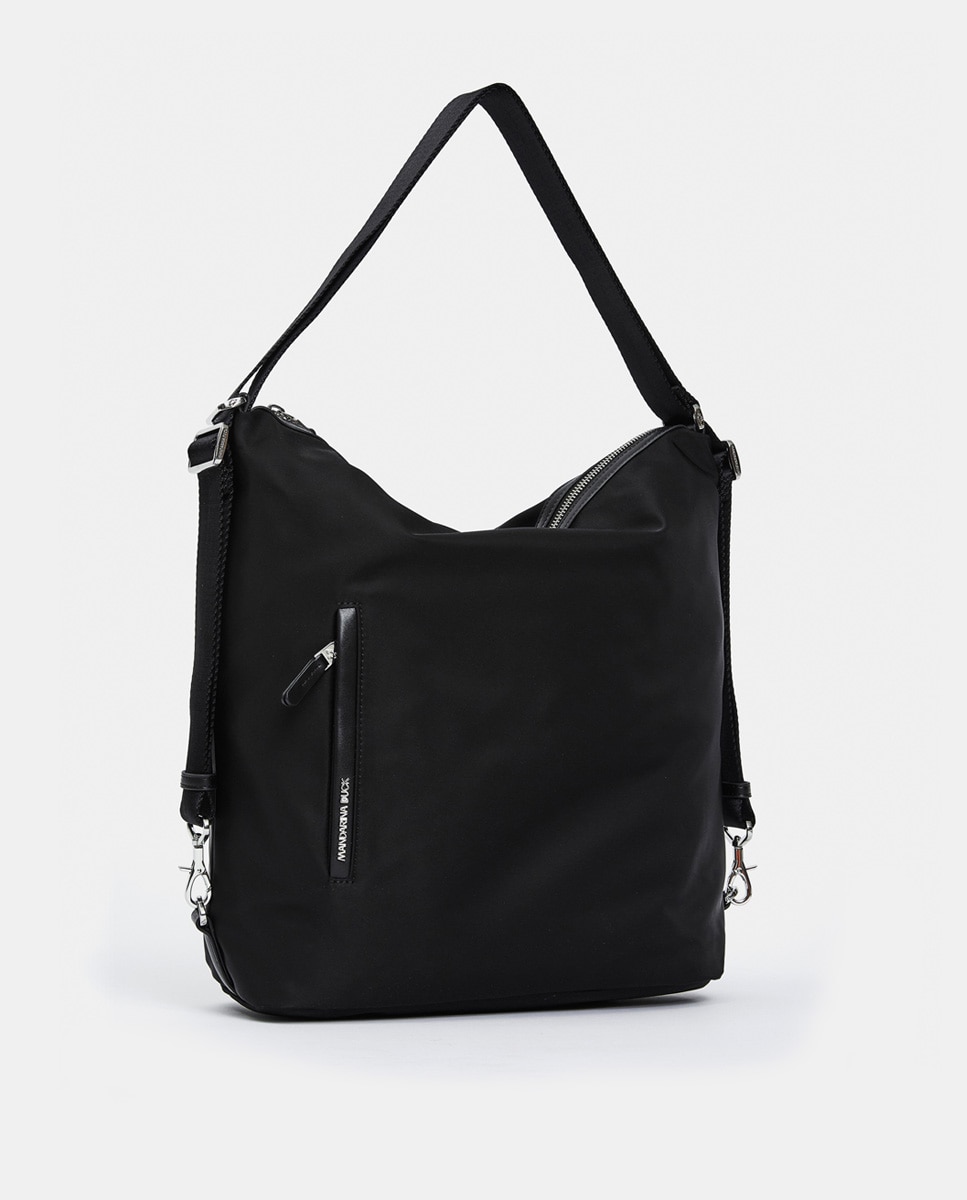 Mala de Ombro Conversível em Mochila Preto-2