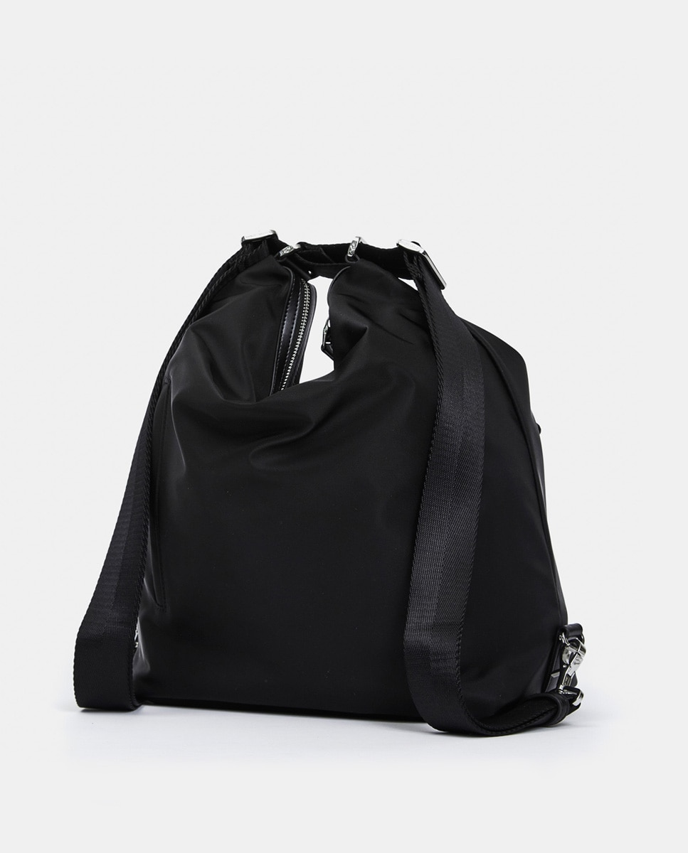 Mala de Ombro Conversível em Mochila Preto-5
