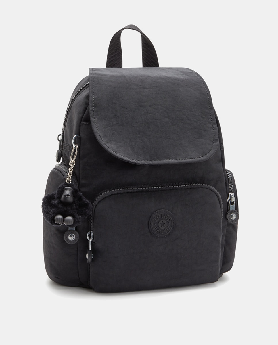 Mochila Mini com Bolsos e Correias Ajustáveis Preto-3