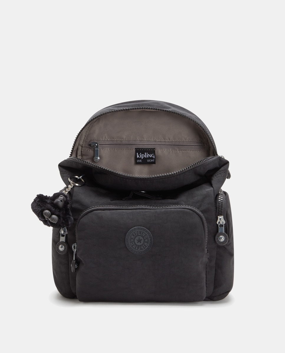 Mochila Mini com Bolsos e Correias Ajustáveis Preto-4