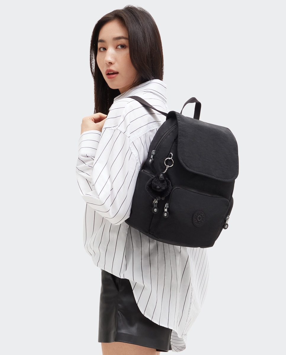 Mochila pequeña con bolsillos y correas ajustables - Kipling - Negro Negro-2