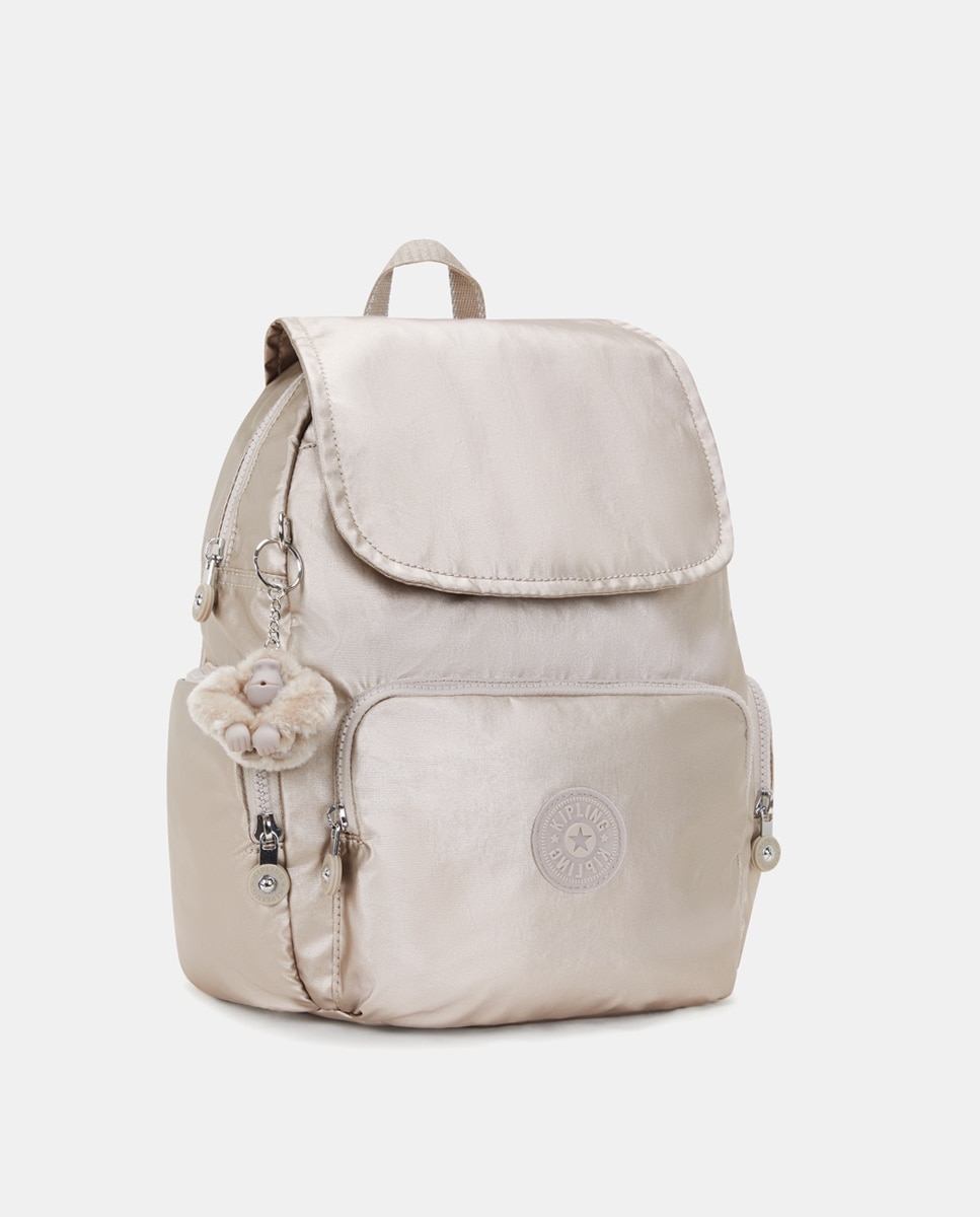 Mochila pequeña con bolsillos y correas ajustables - Kipling - Oro Oro-3