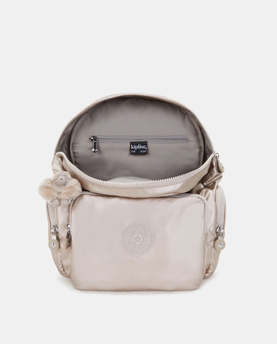 Mochila pequeña con bolsillos y correas ajustables - Kipling - Oro Oro-4