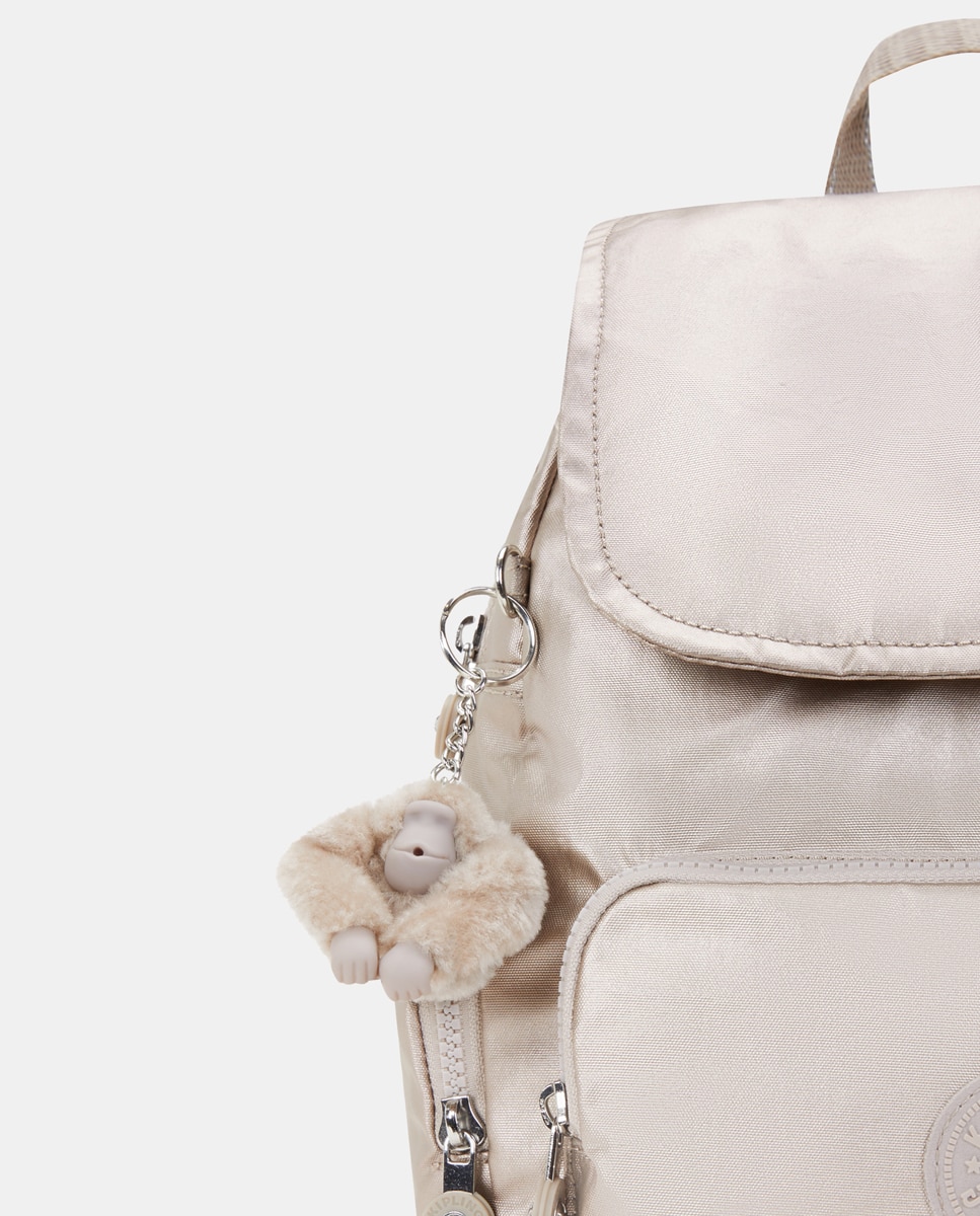 Mochila pequeña con bolsillos y correas ajustables - Kipling - Oro Oro-6