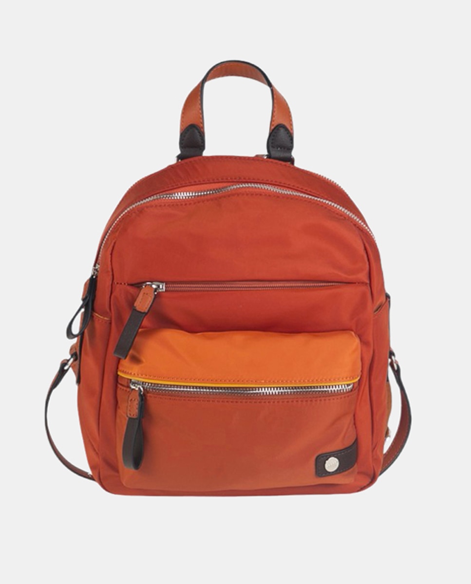 Imagem 0 de Mochila de Nylon Combinada com Couro - Cor de Couro